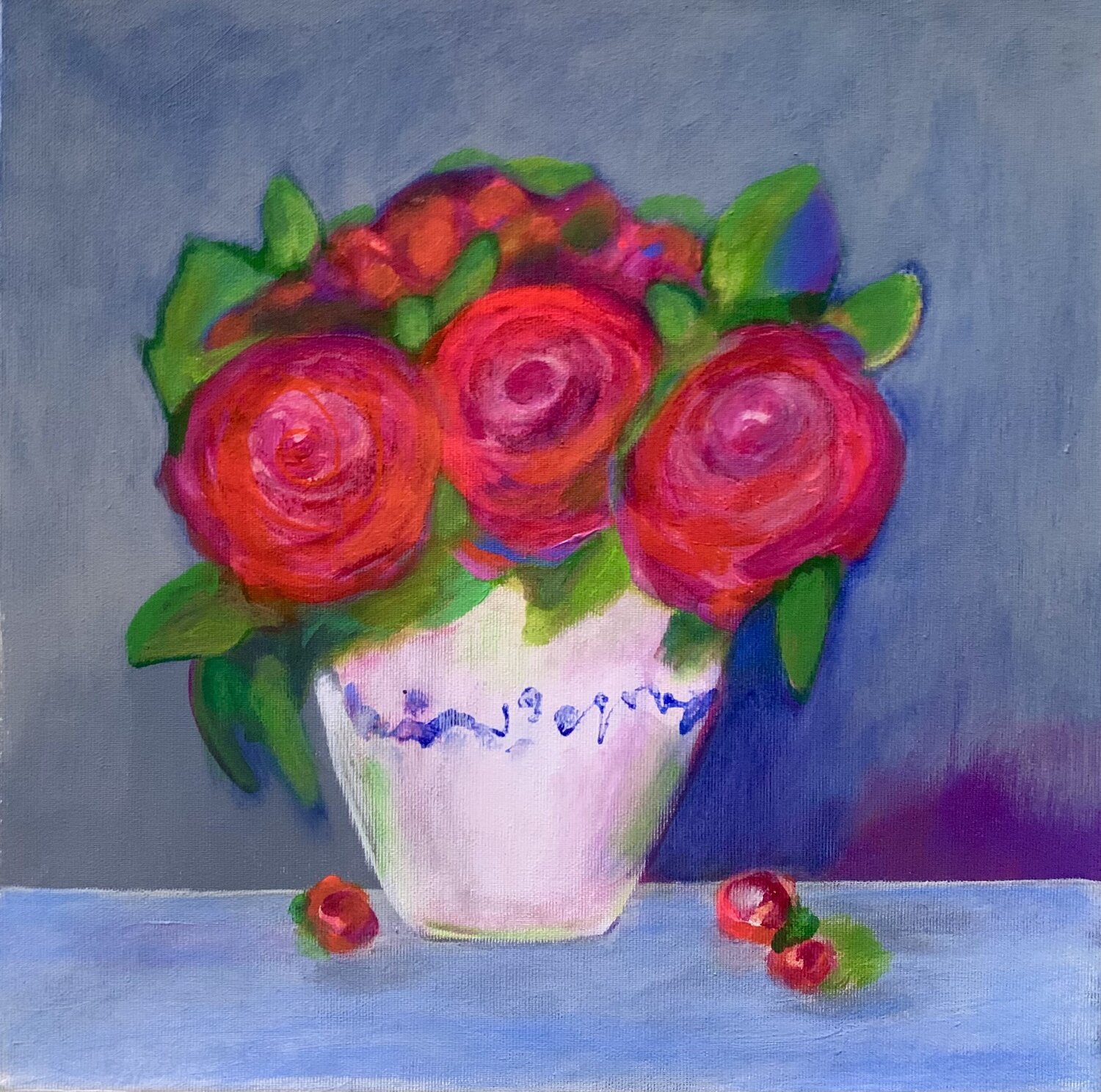 Rote Rosen Anne Samson Original painting for sale