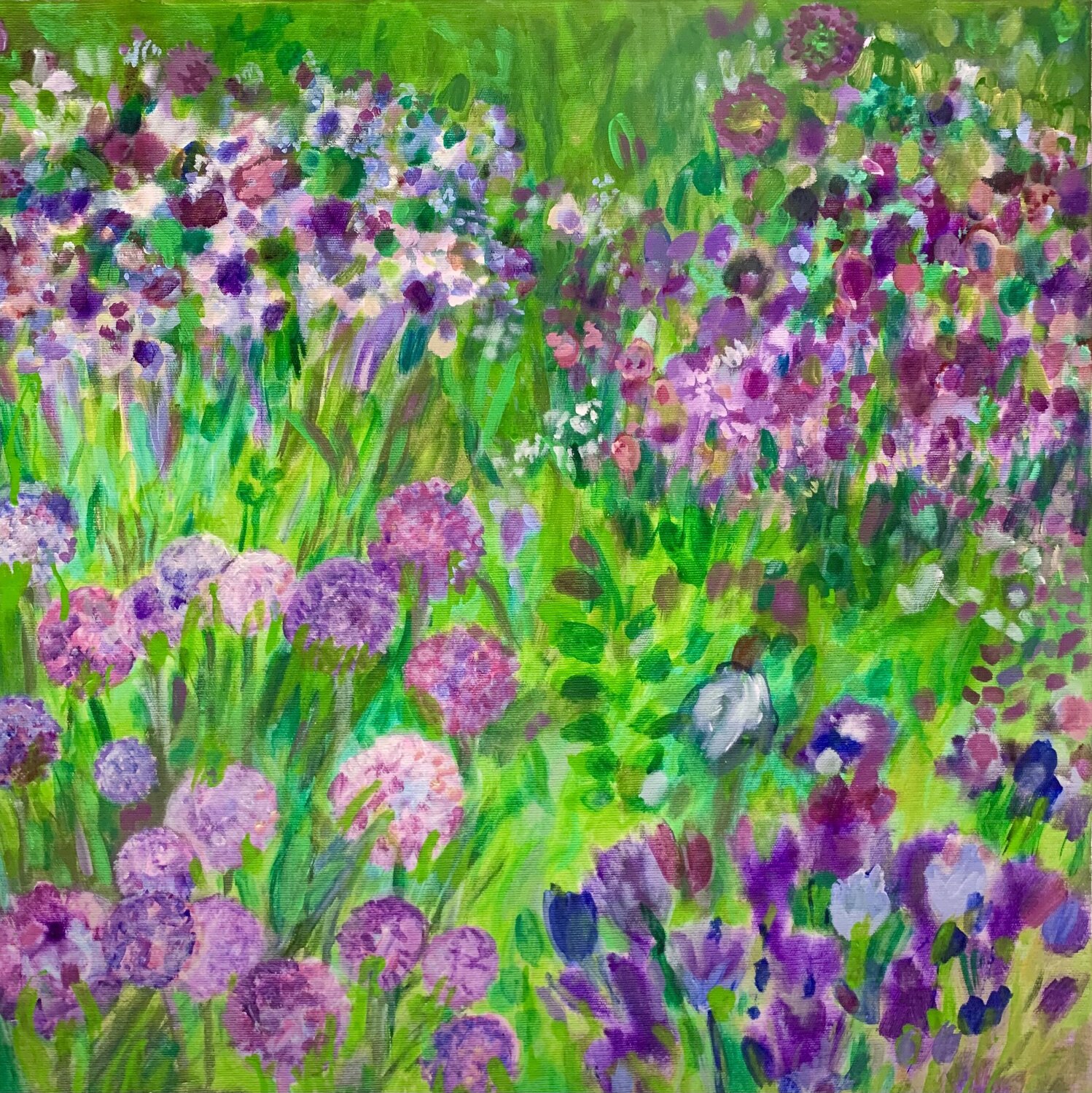 Lila Blumen Anne Samson Original painting for sale