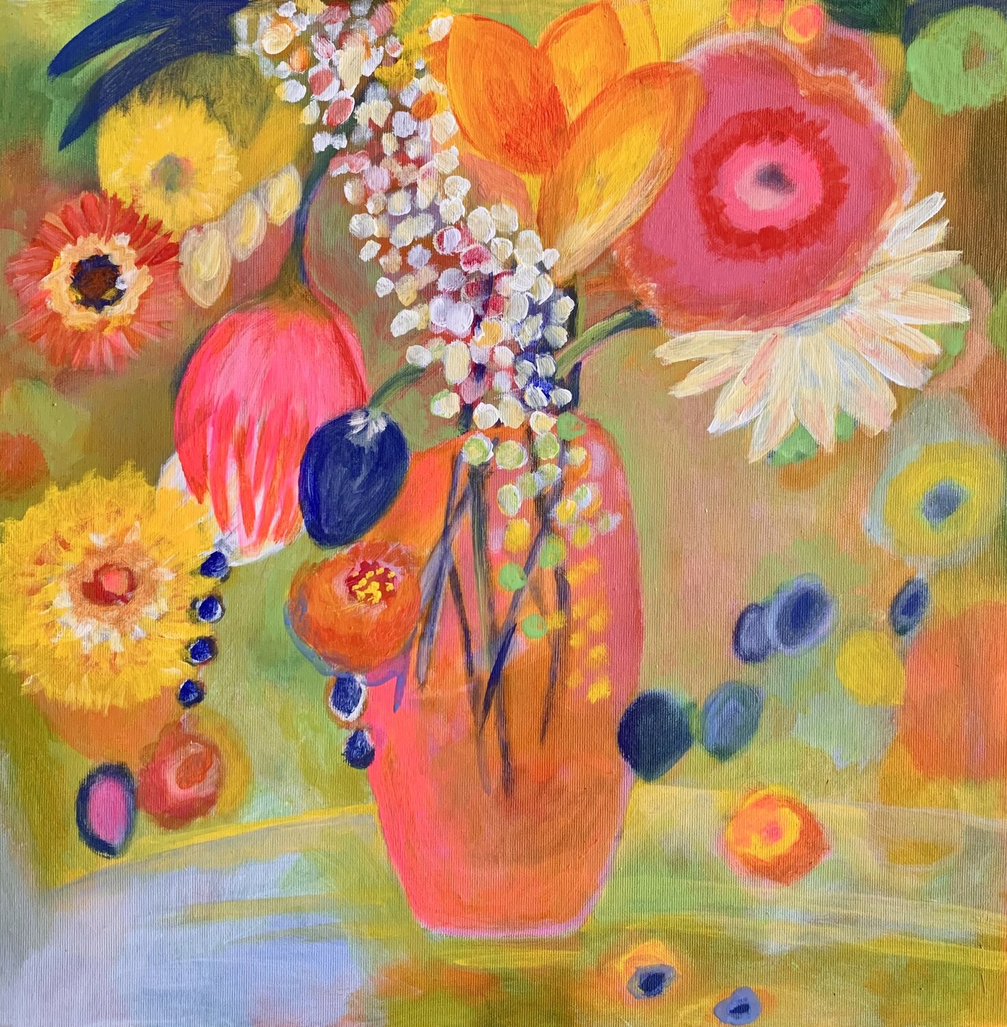 Leuchtende Blumen Anne Samson Original painting for sale
