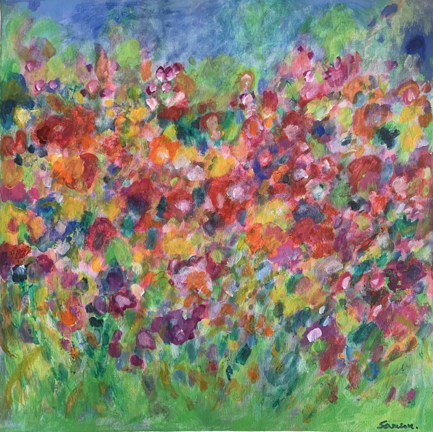 Blumenwiese. Impression. Anne Samson Original painting for sale