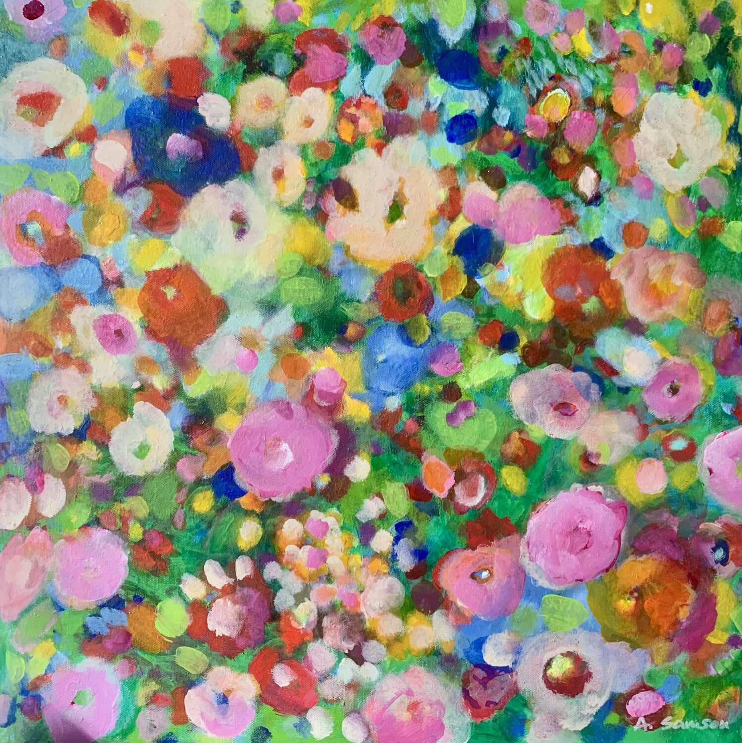 Flowerfield Anne Samson Originalgemälde zu verkaufen
