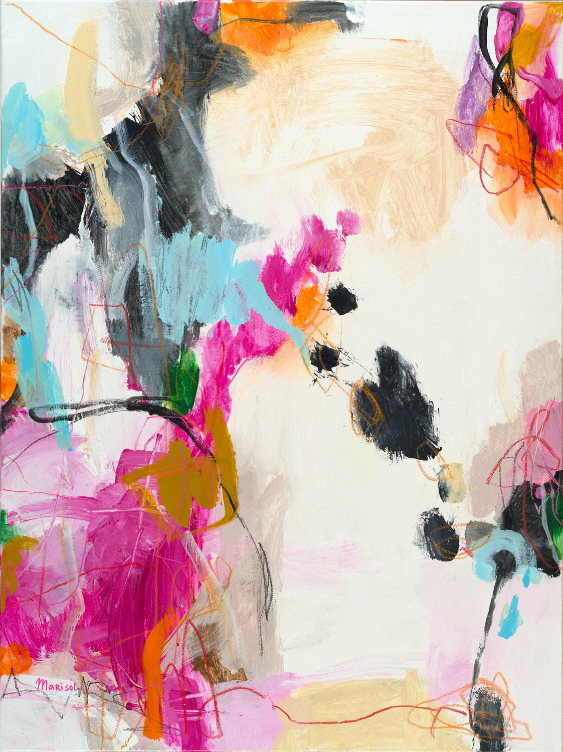 All the good girls go to hell Marisol Evora Original painting for sale