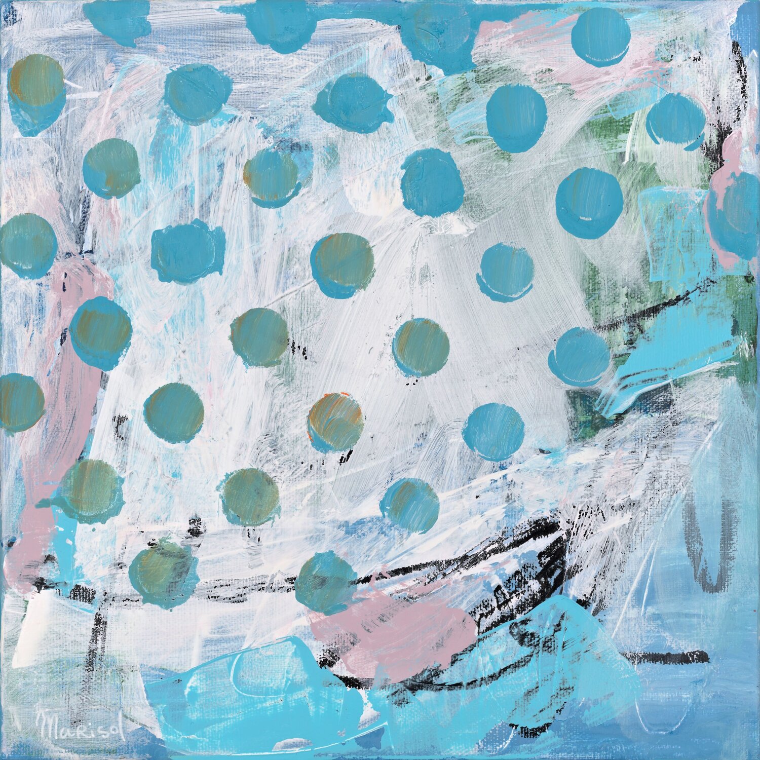 Blue Mediterraneo Marisol Evora Original painting for sale
