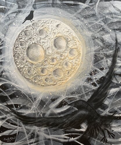 The dream moon by Randa Hijazi, Painting for Sale on Select
