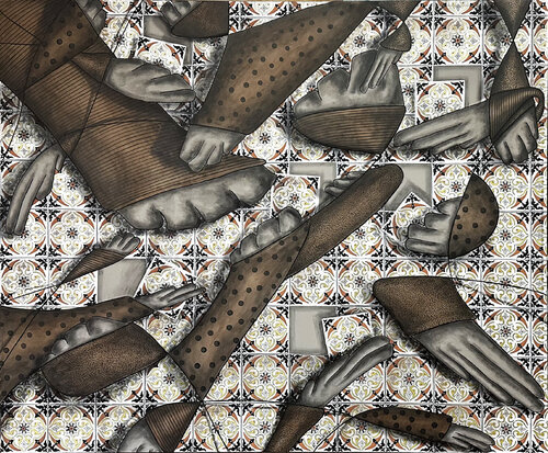 Hand in hand we build it by Randa Hijazi, Painting for Sale on Select