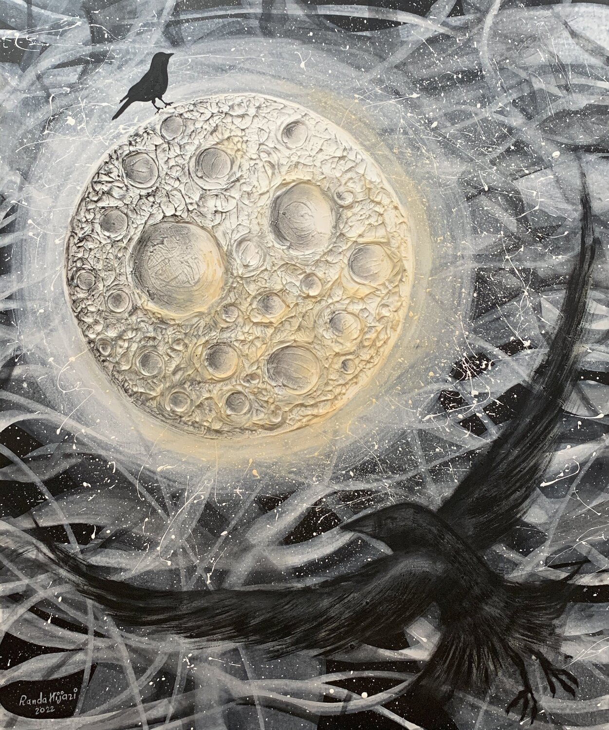 The dream moon Randa Hijazi Original painting for sale