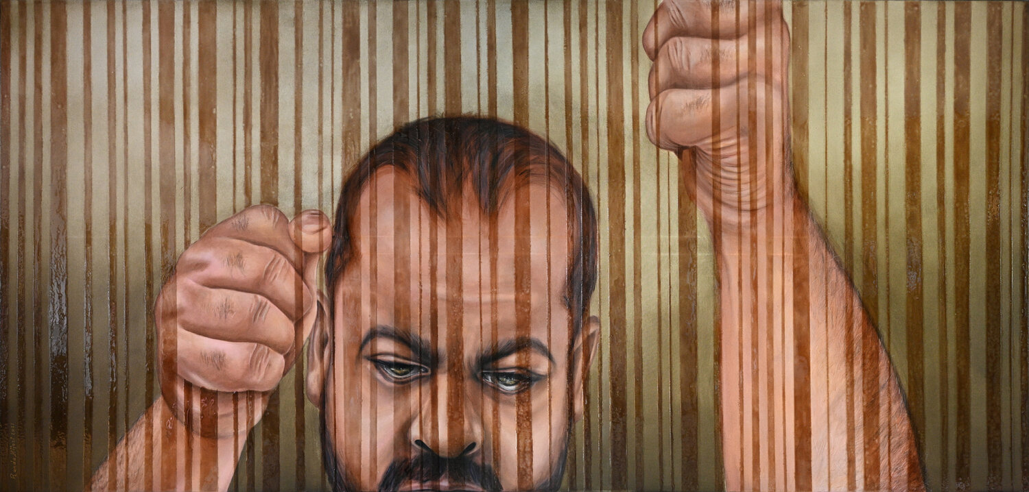 Break barcode (Fight against hunger and poverty) Randa Hijazi Original painting for sale