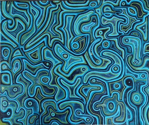 INDIGO DAYS 2 by Gabriele Bruns, Painting for Sale on Select
