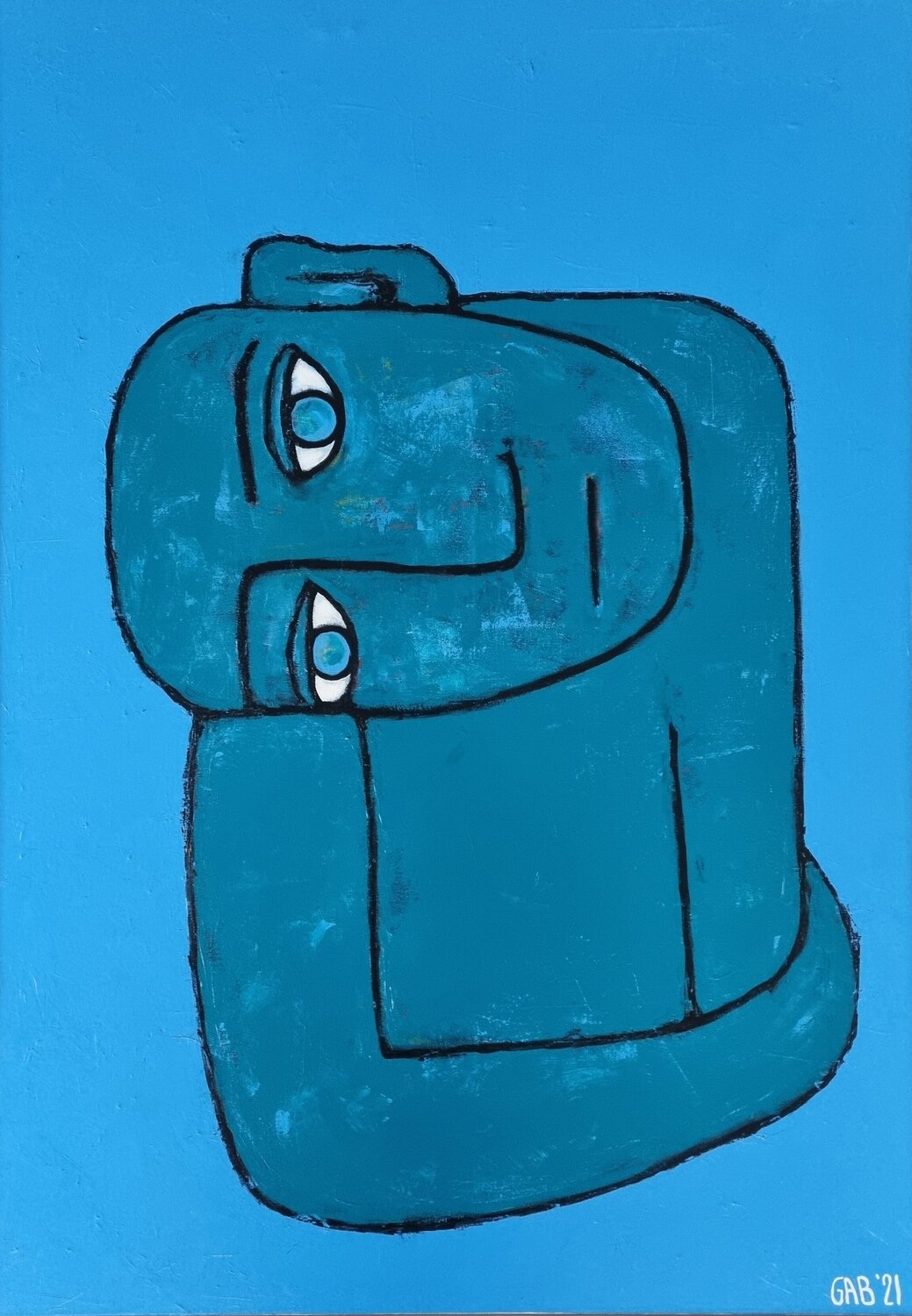 BLUE Gabriele Bruns Original painting for sale