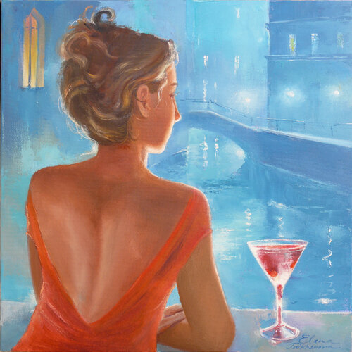 La notte blu a Venezia. by Elena Prokhorova, Painting for Sale on Select
