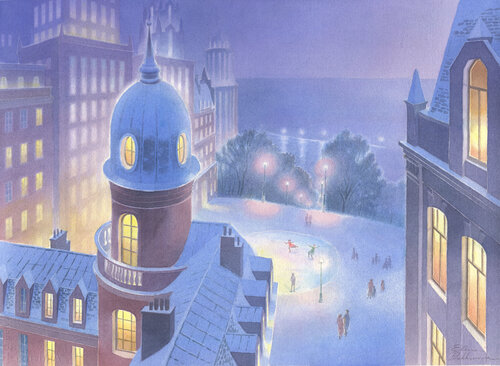 Prima nevicata by Elena Prokhorova, Painting for Sale on Select