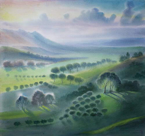 Primavera. Colli della Sabina. by Elena Prokhorova, Painting for Sale on Select