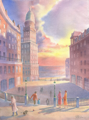 Il tramonto. by Elena Prokhorova, Painting for Sale on Select