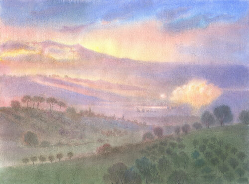 Cloud that travels alone by Elena Prokhorova, Painting for Sale on Select
