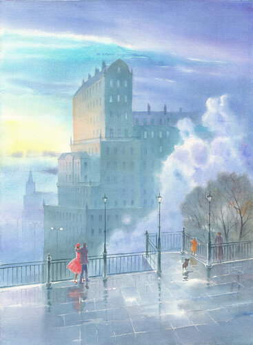 Nebbia in città by Elena Prokhorova, Painting for Sale on Select