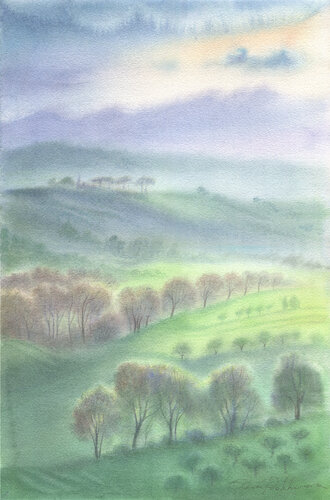 Autunno. La valle del Tevere. von Elena Prokhorova, Malerei kaufen auf Select