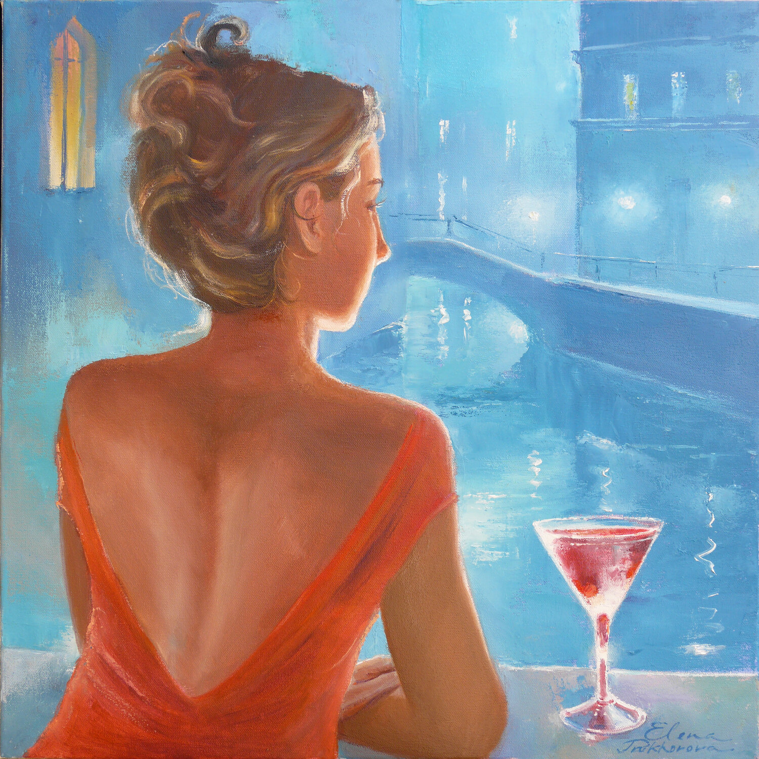 La notte blu a Venezia. Elena Prokhorova Original painting for sale