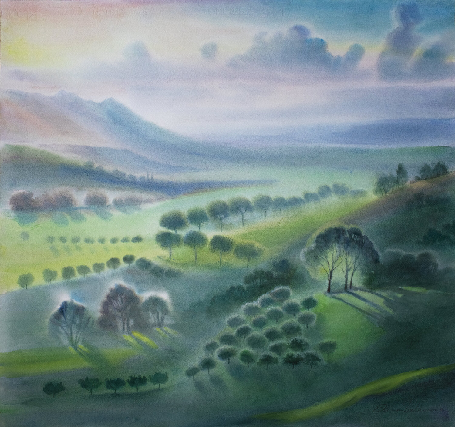Primavera. Colli della Sabina. Elena Prokhorova Original painting for sale