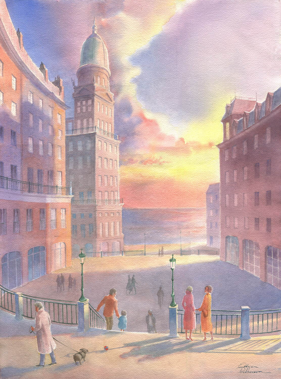 Il tramonto. Elena Prokhorova Original painting for sale