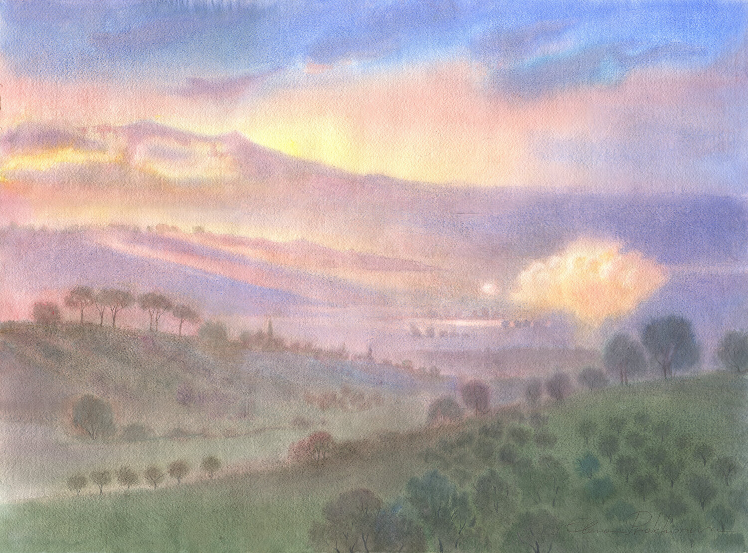 Cloud that travels alone Elena Prokhorova Original painting for sale