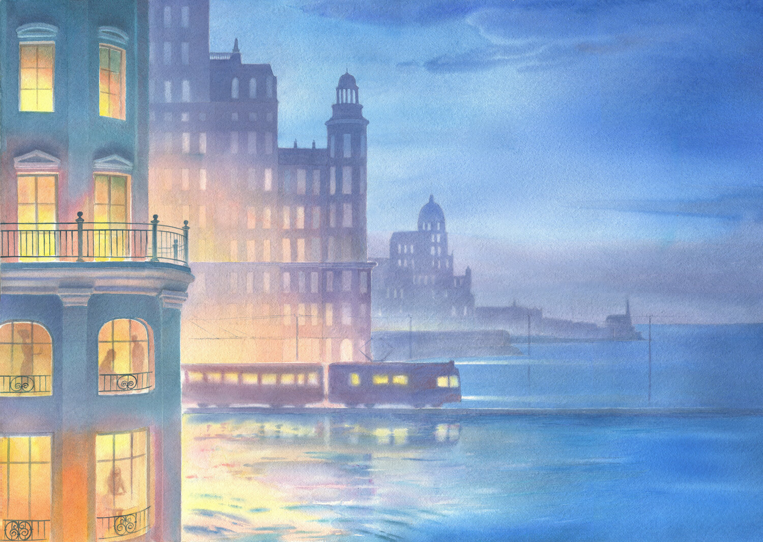 Viaggio notturno Elena Prokhorova Original painting for sale