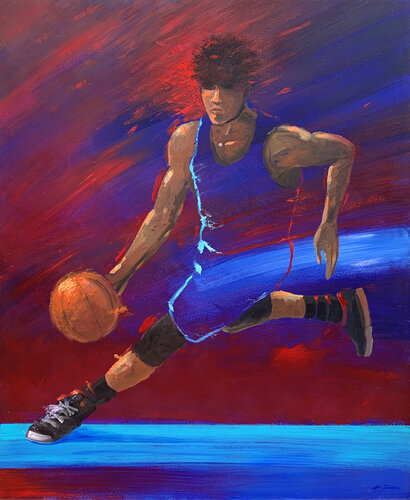 BASKETBALL PLAYER by Alessandro Piras, Painting for Sale on Select