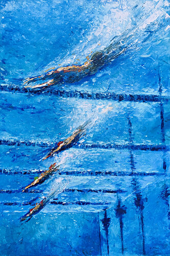 SWIM START by Alessandro Piras, Painting for Sale on Select