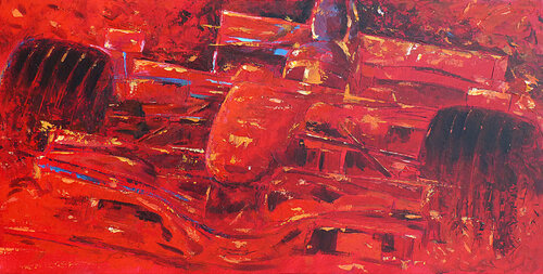 FERRARI ON RED by Alessandro Piras, Painting for Sale on Select