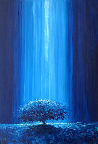 BLUE LIGHTFALL by Alessandro Piras, Painting for Sale on Select