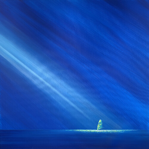 WINDSURF ON BLUE by Alessandro Piras, Painting for Sale on Select