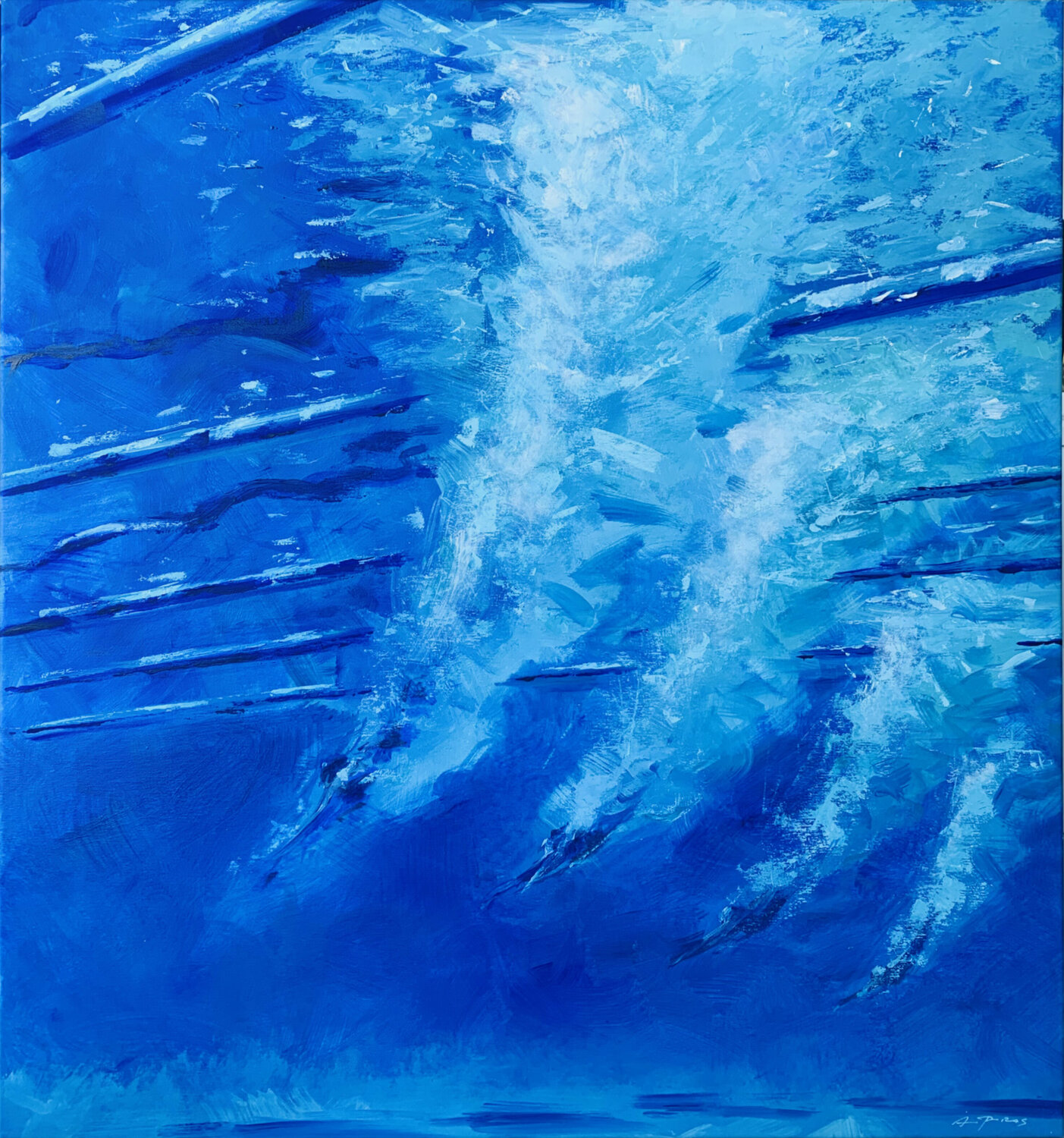 BLUE TRAILS Alessandro Piras Original painting for sale
