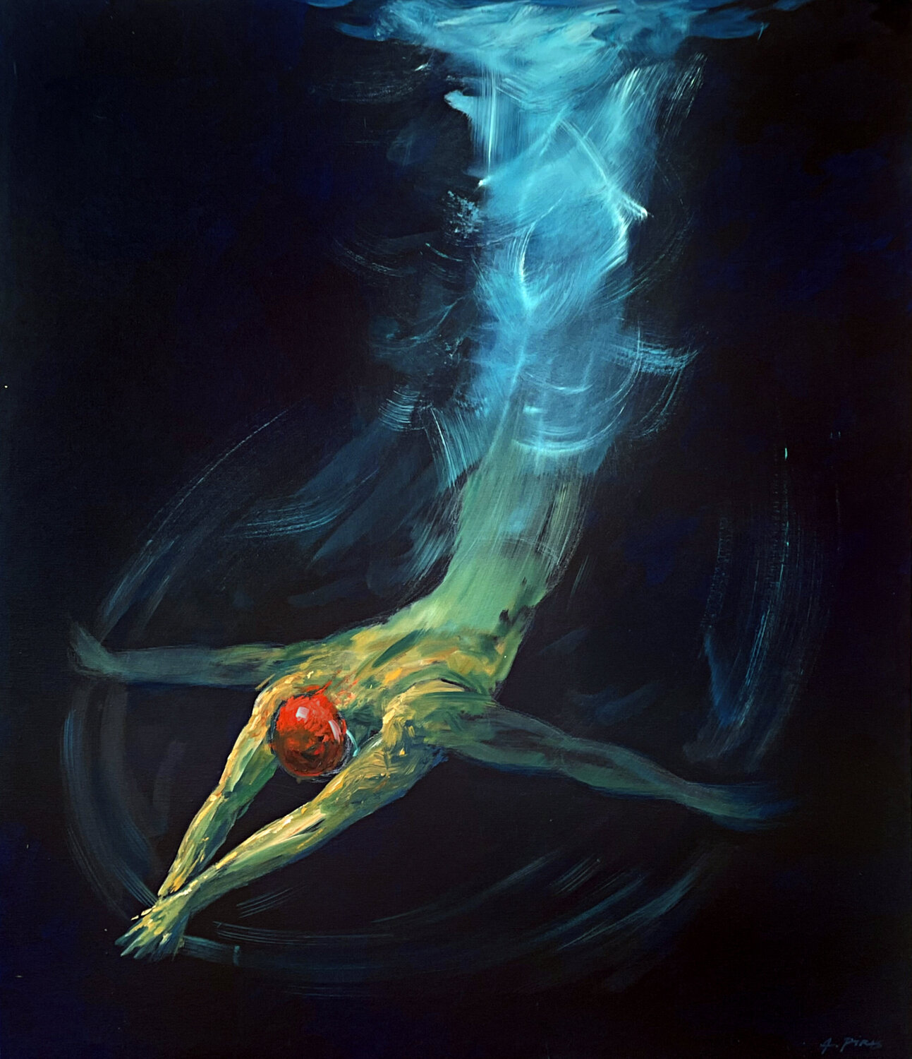 INTO THE ABYSS Alessandro Piras Original painting for sale