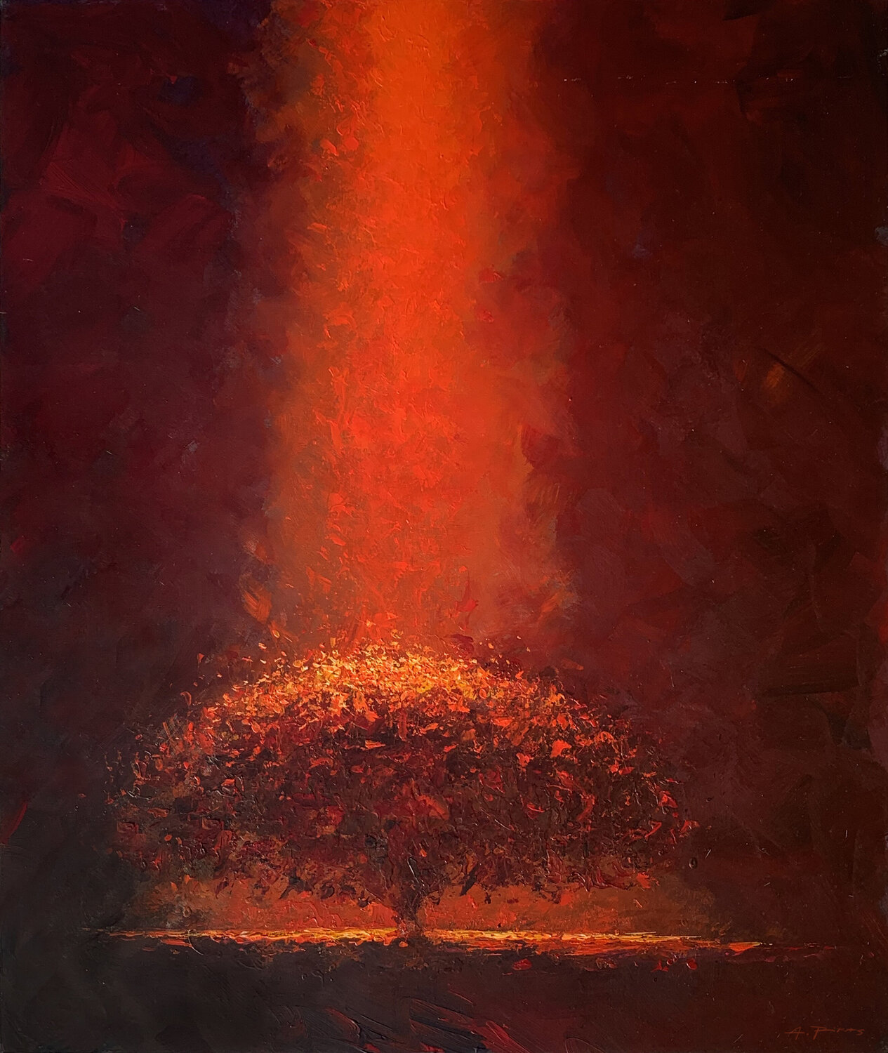 RED HOPE Alessandro Piras Original painting for sale