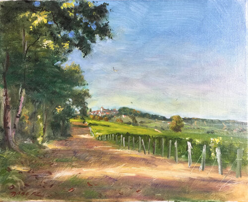 Escapade dans les vignes à Sancerre by PASCAL DABERE, Painting for Sale on Select