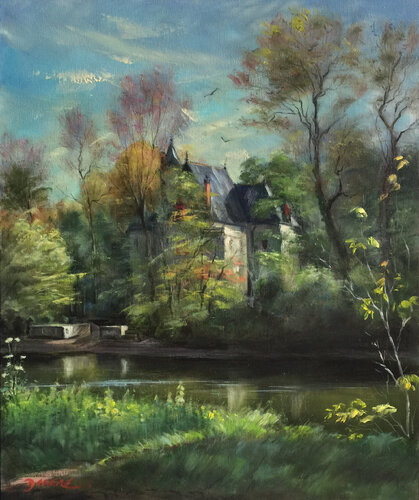 Le Moulin Fort près de Chenonceaux by PASCAL DABERE, Painting for Sale on Select