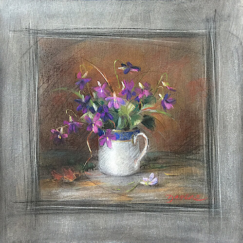 Les violettes à la tasse by PASCAL DABERE, Painting for Sale on Select