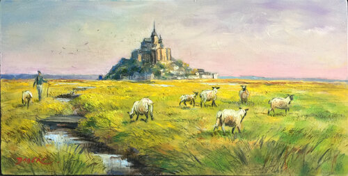 Le Mont Saint Michel II by PASCAL DABERE, Painting for Sale on Select