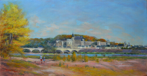 Le château d'Amboise, vallée de la Loire by PASCAL DABERE, Painting for Sale on Select