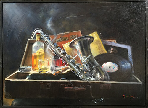 Le Selmer by PASCAL DABERE, Painting for Sale on Select