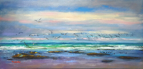 Une plage de liberté II by PASCAL DABERE, Painting for Sale on Select