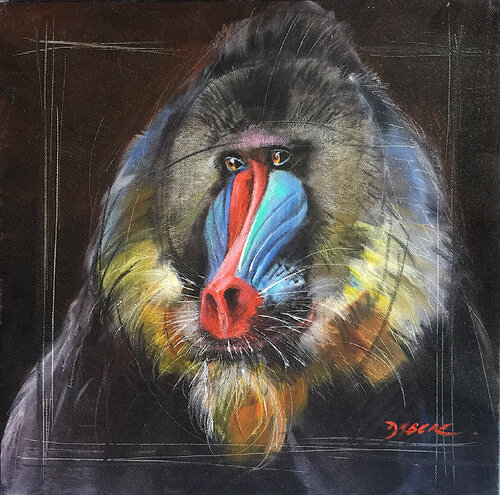PORTRAIT DE MANDRILL by PASCAL DABERE, Painting for Sale on Select