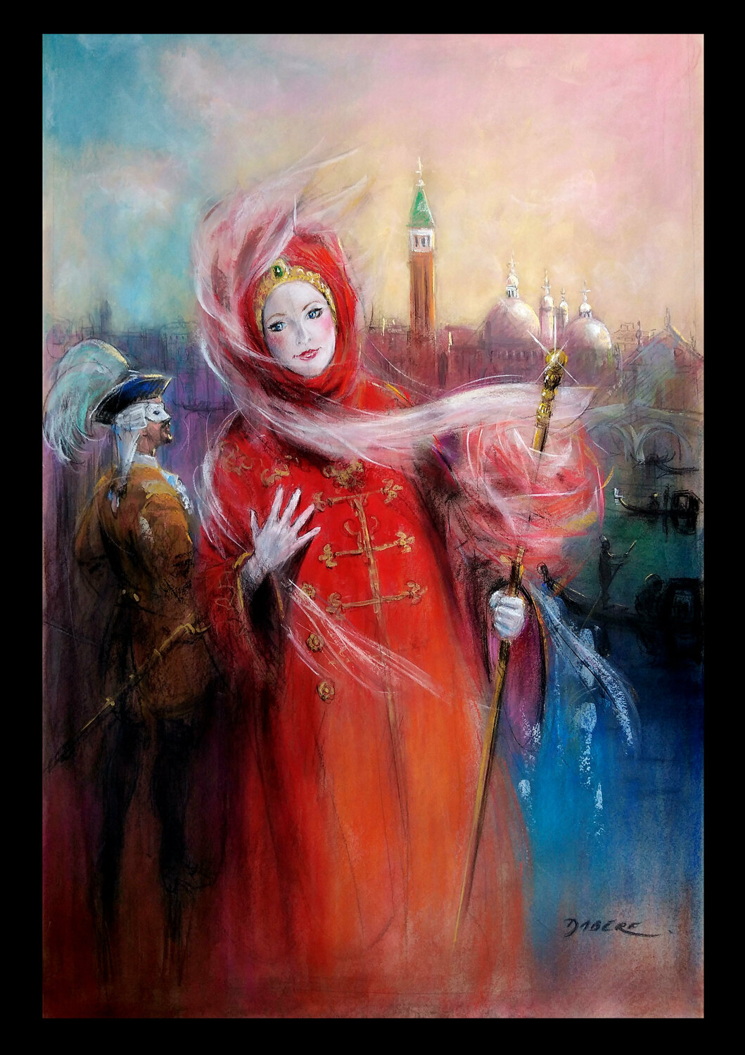 Rendez-vous secret au Carnaval de Venise PASCAL DABERE Original painting for sale