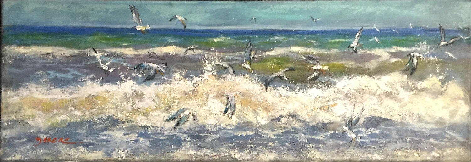 Le ballet des mouettes PASCAL DABERE Original painting for sale