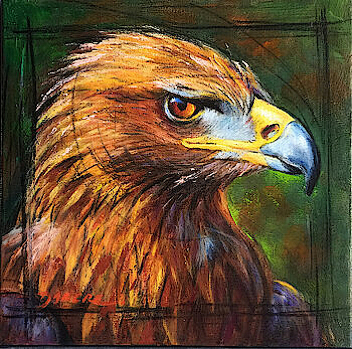 PORTRAIT D 'AIGLE PASCAL DABERE Original painting for sale