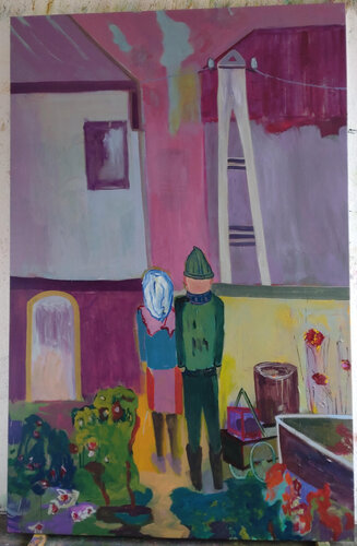 behind the front row by Christian Stötzner, Painting for Sale on Select