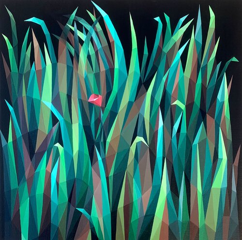 SMALL RED POPPY IN LARGE GRASS von Tuzhilkina Maria, Malerei kaufen auf Select