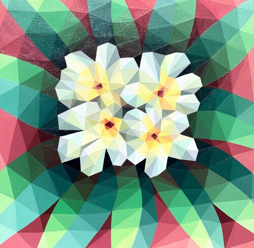 WHITE ABSTRACT TROPICAL FLOWERS by Tuzhilkina Maria, Painting for Sale on Select