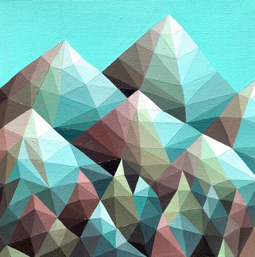 SNOWY EMERALD MOUNTAIN PEAKS by Tuzhilkina Maria, Painting for Sale on Select