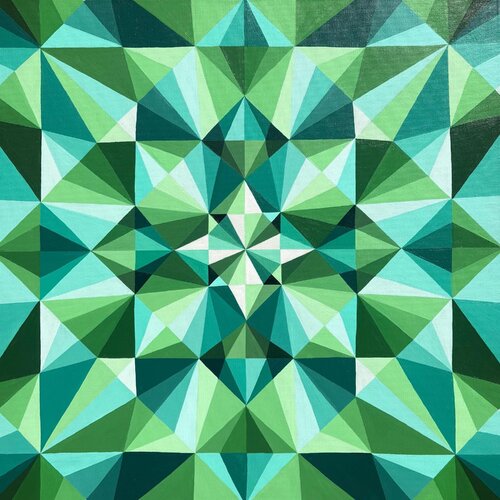 GEOMETRY GREEN EMERALD by Tuzhilkina Maria, Painting for Sale on Select
