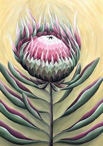 TROPICAL PROTEA FLOWER by Tuzhilkina Maria, Painting for Sale on Select